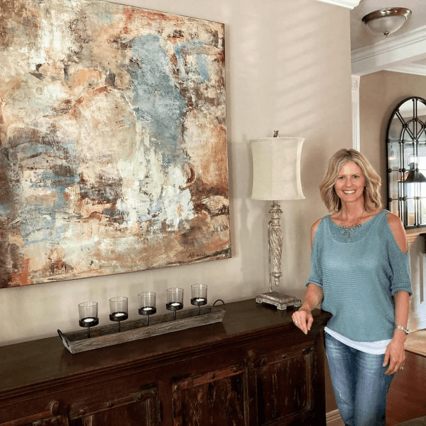 Three commissioned abstract paintings by Angela Howell